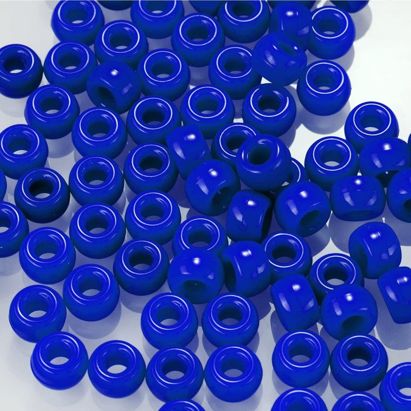 FINEWEN Blue Pony Beads(1200Pcs 6x9mm) Hair Beads,Pony Beads Bulk,Beads for Bracelets Making,Beads for Hair Braids - Image 4